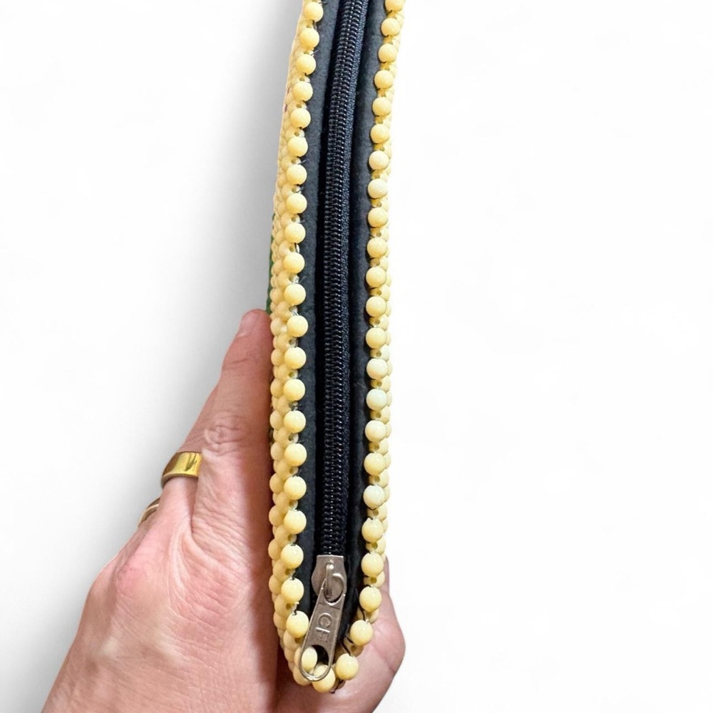 Vintage Beaded Clutch Bag in Cream, Green & Purple - Picture 4 of 8